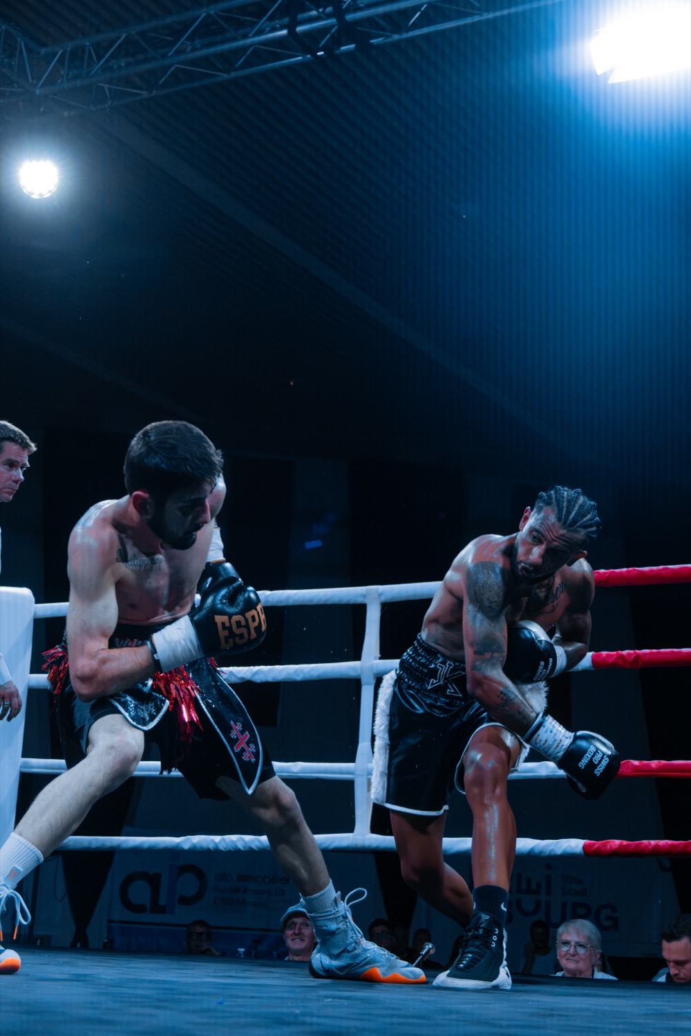 Deux boxeurs en position de garde