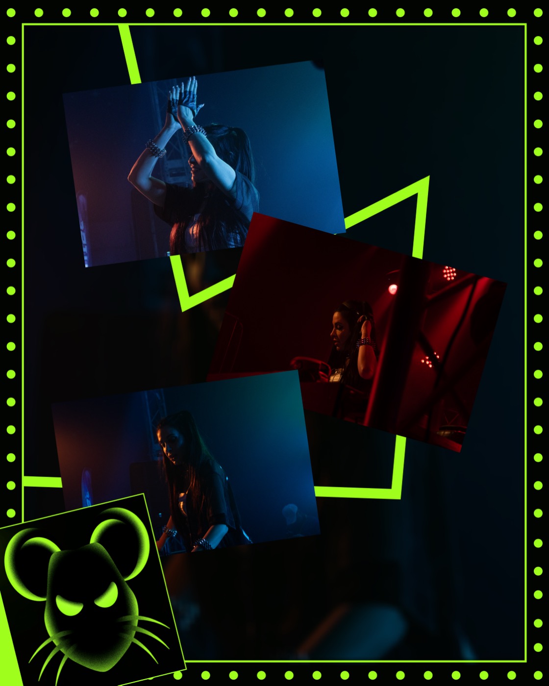 Composition carrousel de plusieurs photos du live de DJ Animé