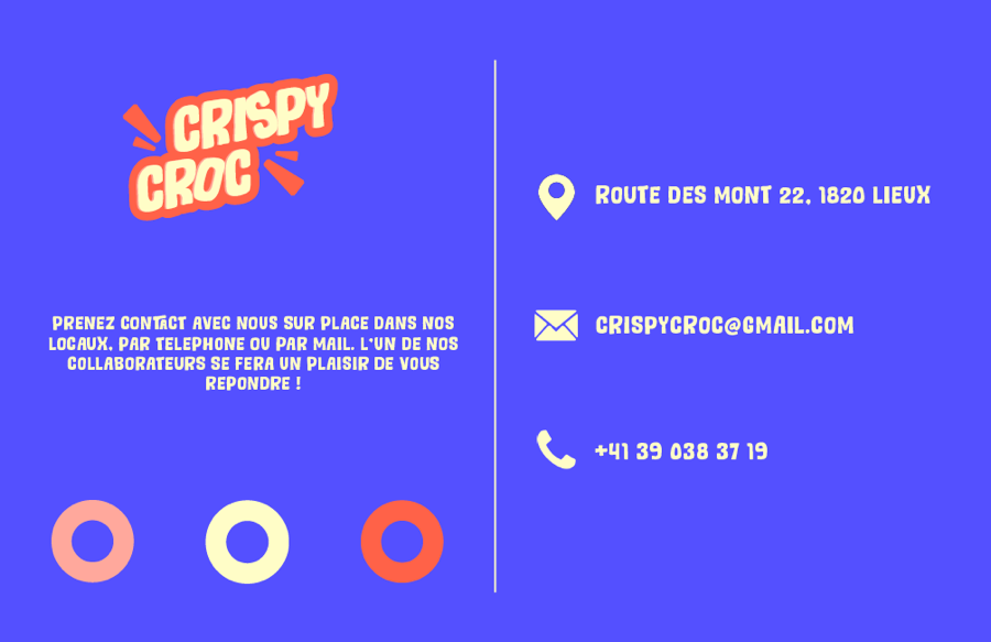 Carte de visite Crispy Croc, verso